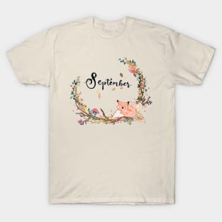 september fall wreath border T-Shirt